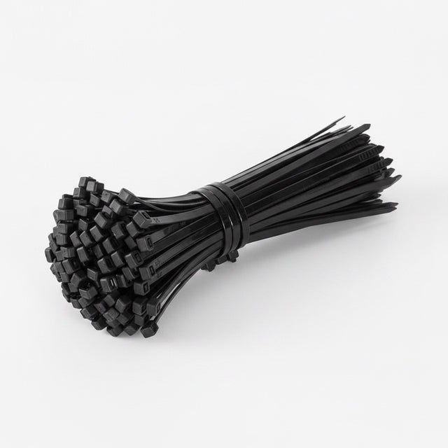 The Remote Desk black nylon cable ties in a 1000 pack, featuring durable 3mm wide straps for cable management.